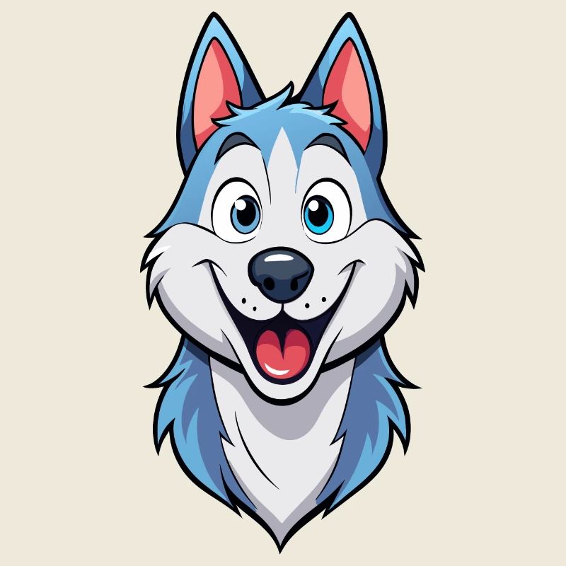 Espiègle souriant Husky oeuvre