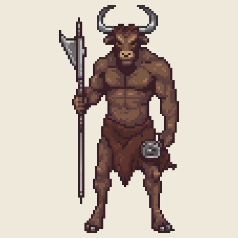 Mächtiges Minotaurus-Pixel