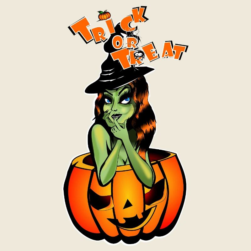 Süßes oder Saures Hexe im Kürbis