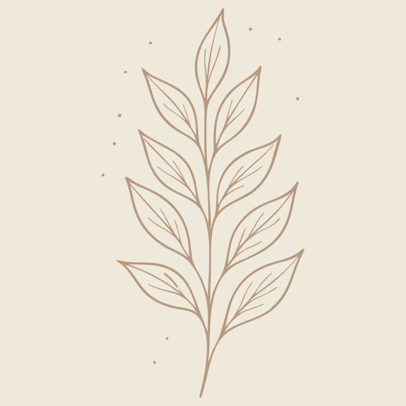 Art au trait de feuilles mystique