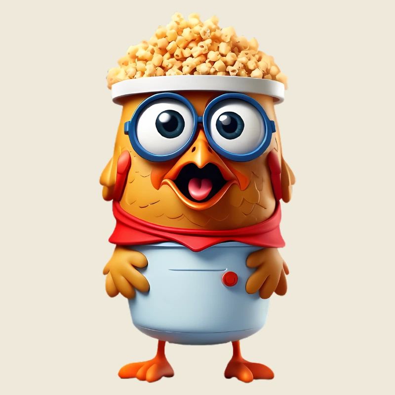 Popcorn Huhn mit Brille