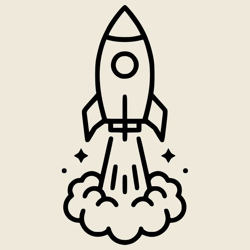 Icône spatiale de lancement de fusée