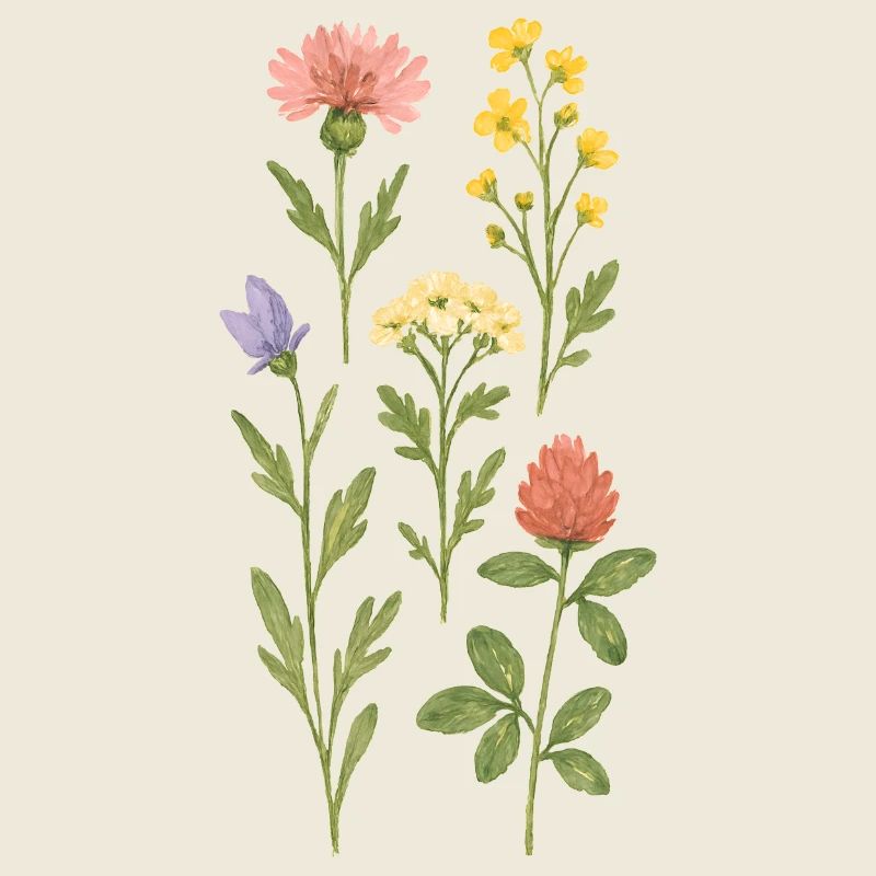 Wilde Blumen Aquarell-Design