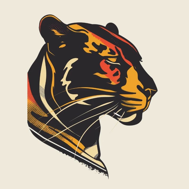 Conception élégante de la silhouette de la panthère