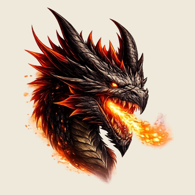 Feuerdrache Flammendes Haupt