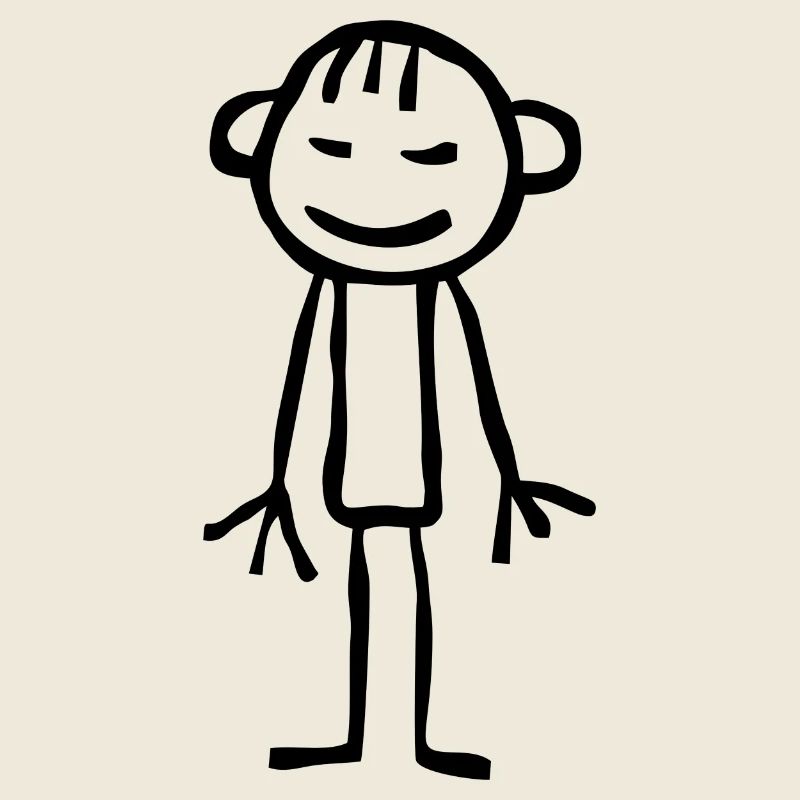 Stick figure child drawing