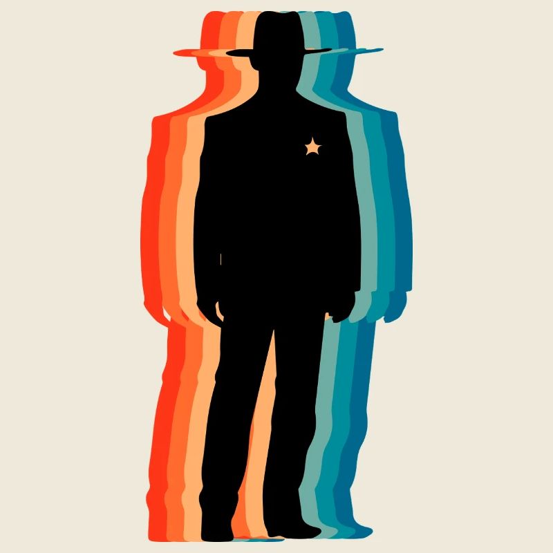 Retro Sheriff Silhouette Vintage Lawman Art