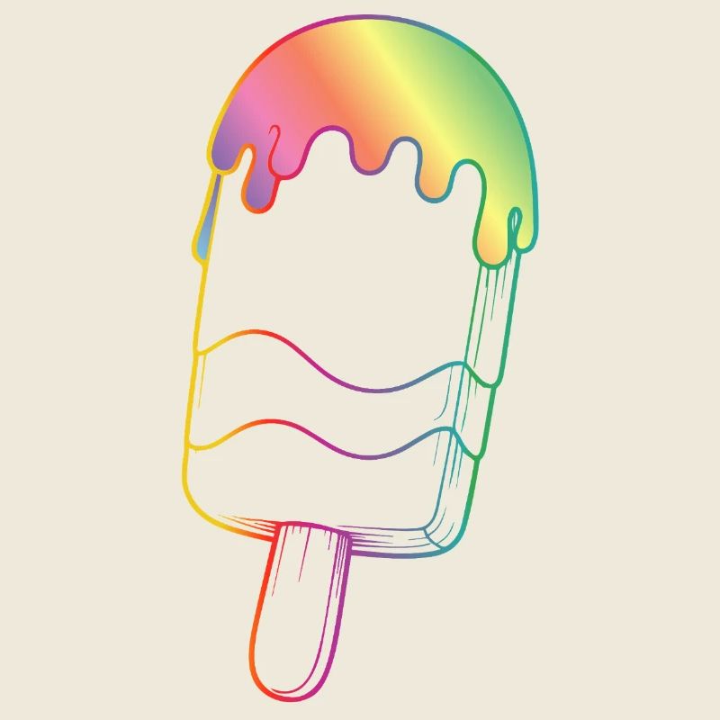 Contour de glace arc-en-ciel style néon