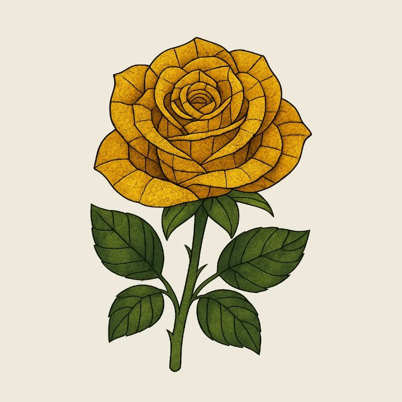 Yellow Mosaic Rose