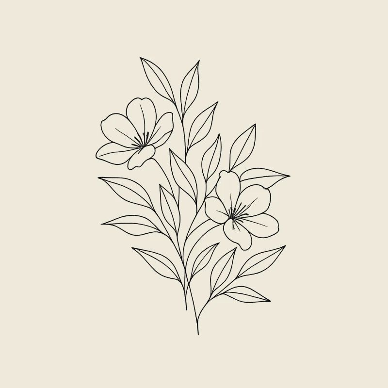 Botanical line art