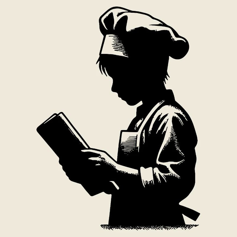 Azubi Bäcker und Hobbykoch Silhouette Portrait