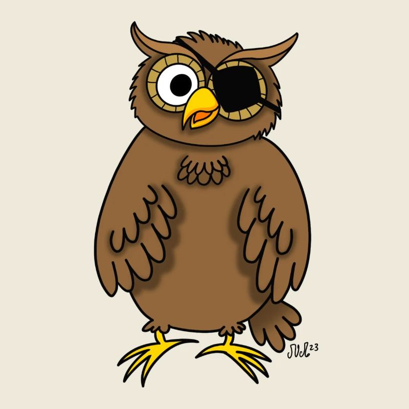 Hibou pirate (hibou avec cache-œil)