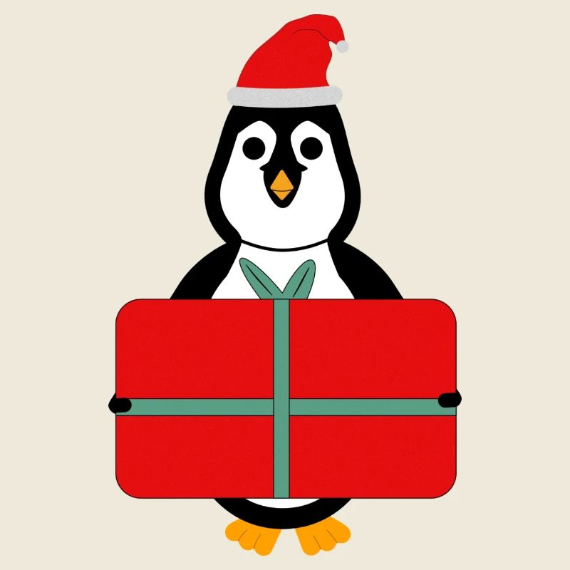 Pingouin avec cadeau - Noël