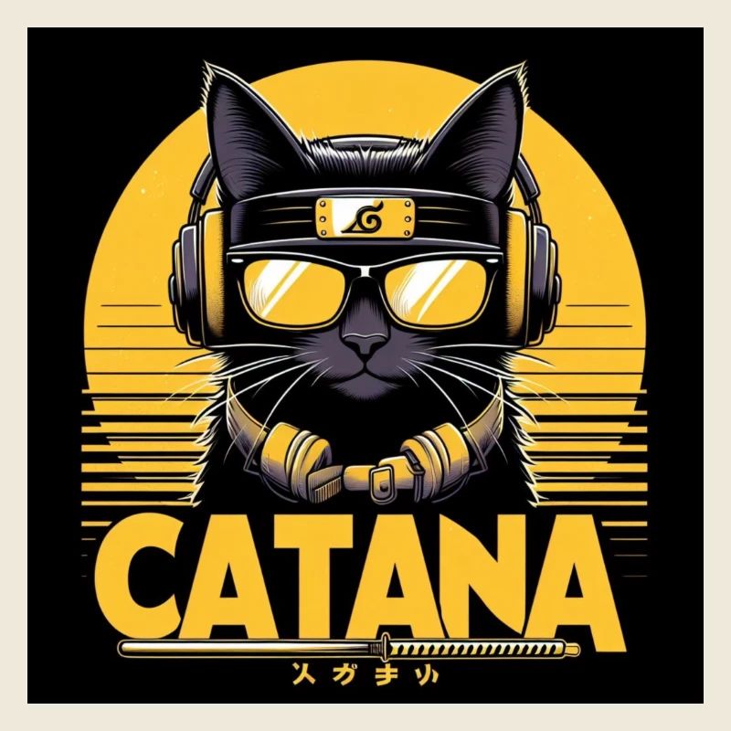CATANA: Chat noir à lunettes.