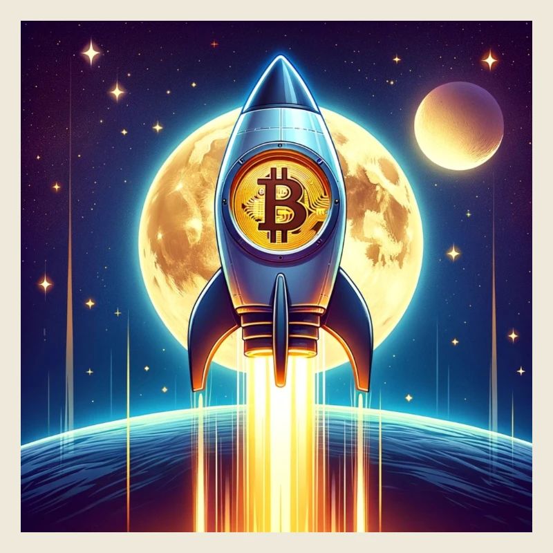 Bitcoin moon rocket