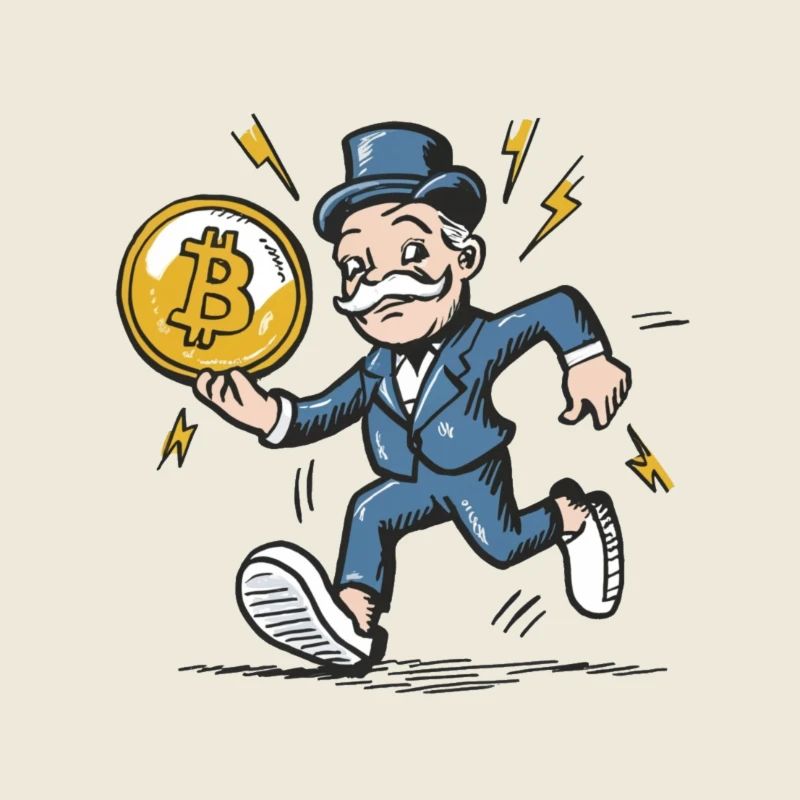 -Mann mit Bitcoin