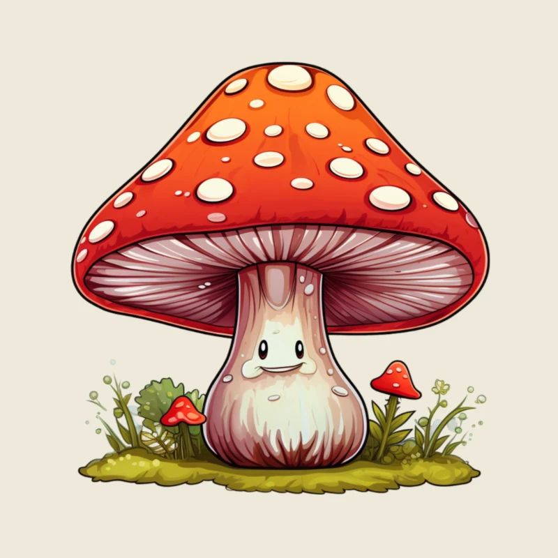 Süßer lächelnder Pilz für Babys und Kinder