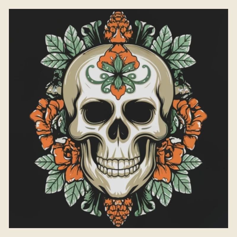 Crâne avec des roses