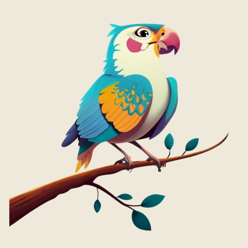 illustration d'un perroquet sur une branche