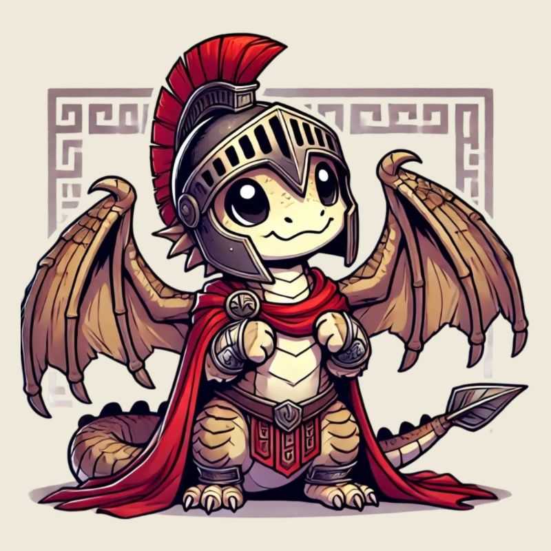 Petit dragon romain guerrier