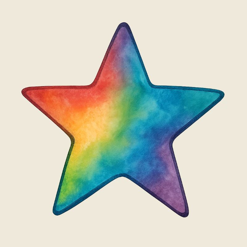 Étoile aquarelle - Étoile colorée dans le style aquarelle