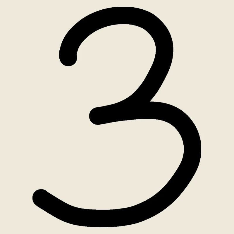 3 Number three number black birthday