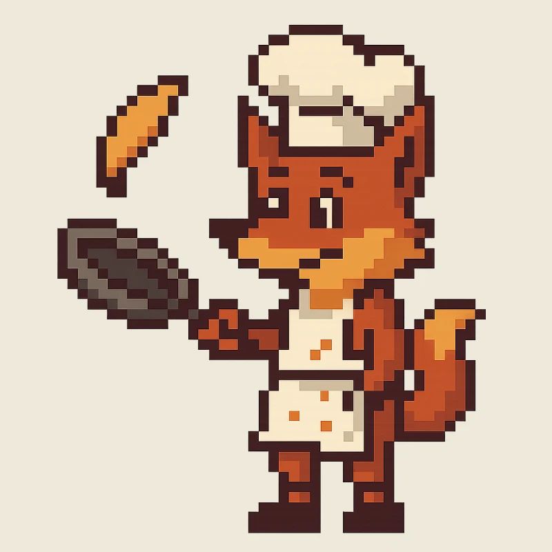 Chef de cuisine pixelisé Fox