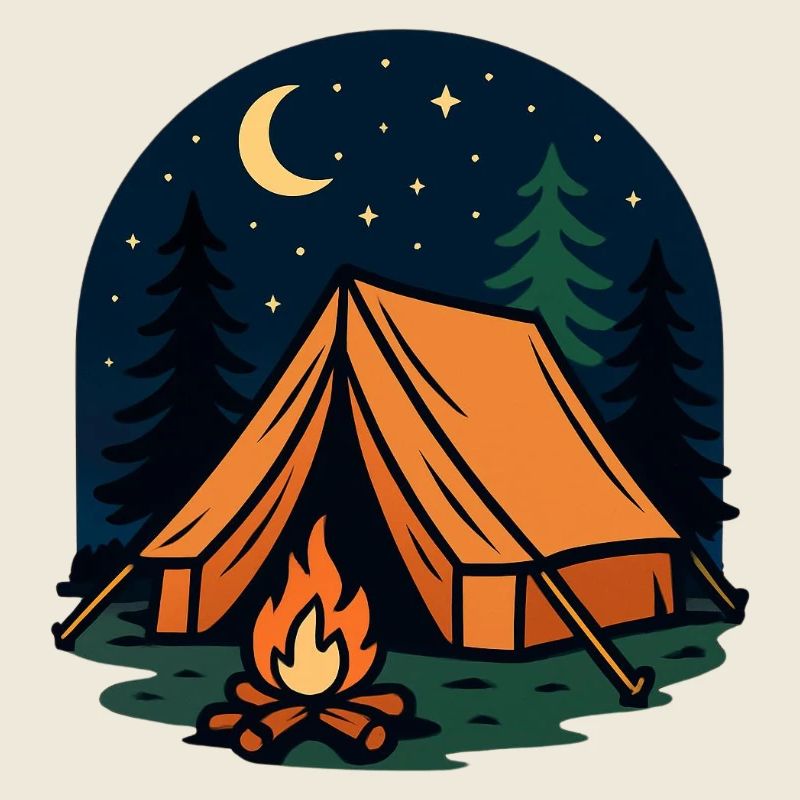 Camping d'une nuit en forêt
