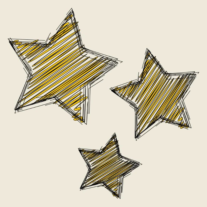Stars éclatantes en rayures dorées