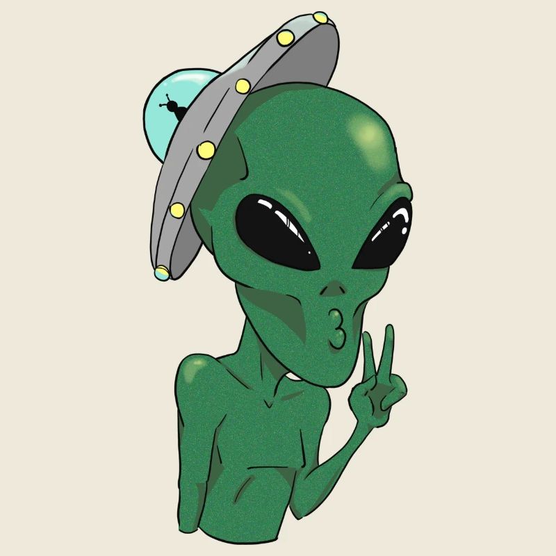 Alien making a symbol of peace