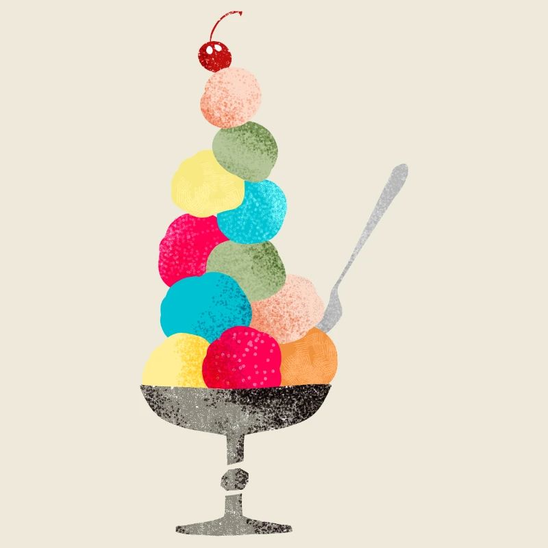 60er Retro Nostalgie Eisbecher wie in Kinderbuch