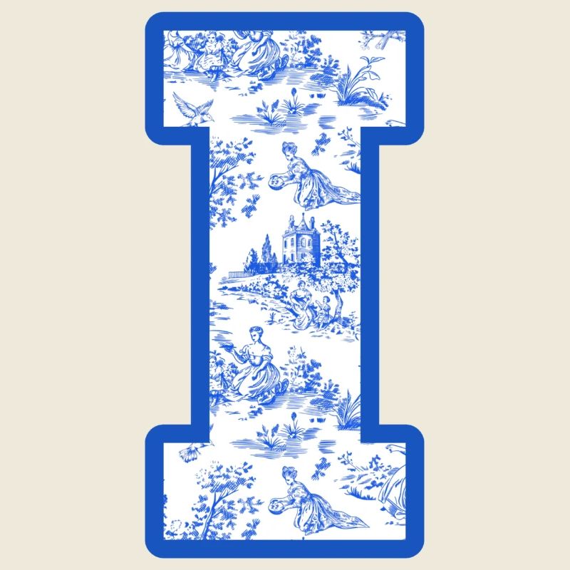 Buchstabe i blaue Chinoiserie