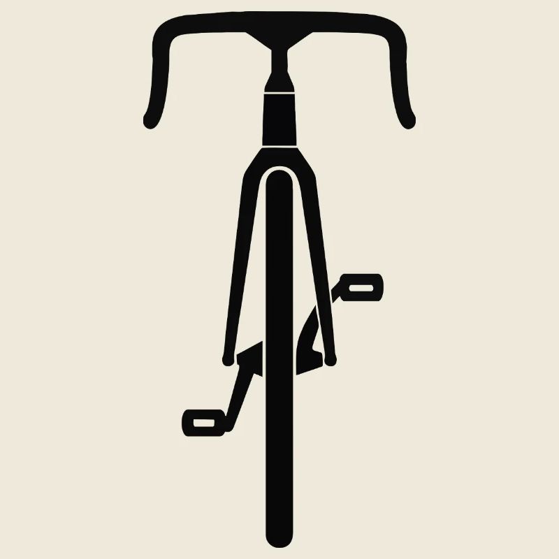 Rennrad Silhouette Frontansicht schwarz