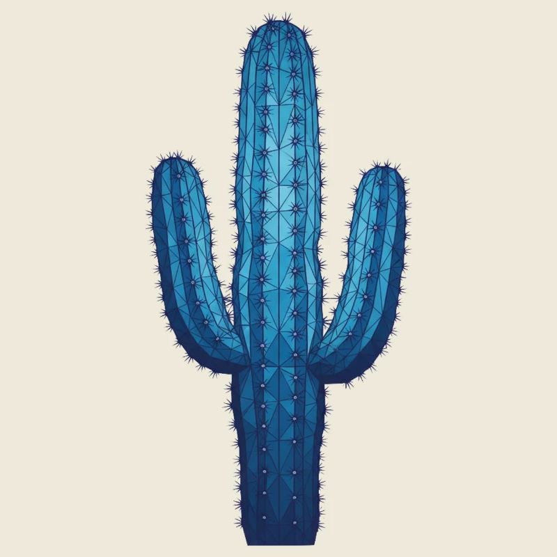 Blue geometric cactus