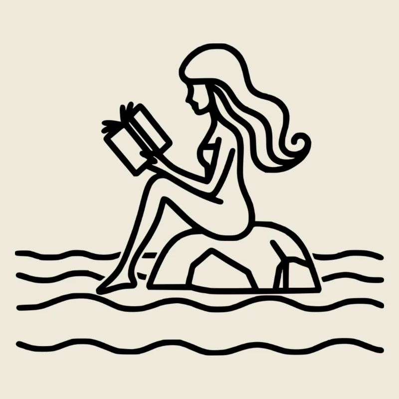 Meerjungfrau liest ein Buch