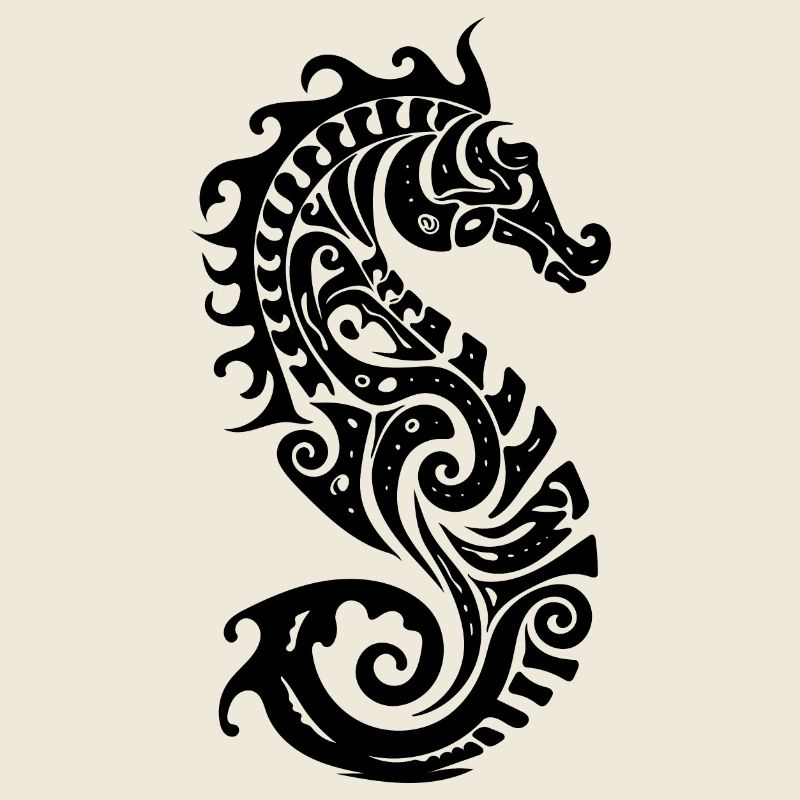 Petit hippocampe mignon style tatouage