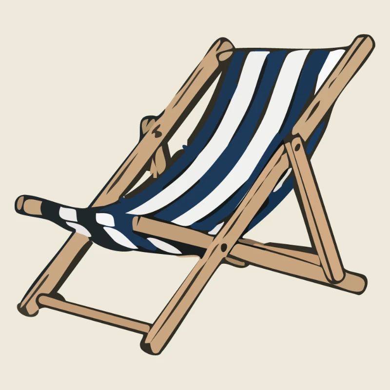 Chaise Longue Riviera Bleu Rayé