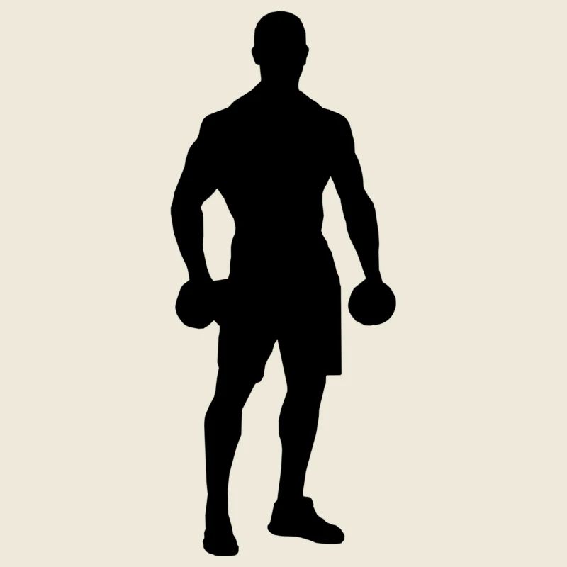 silhouette muscle dumbbell man Strong