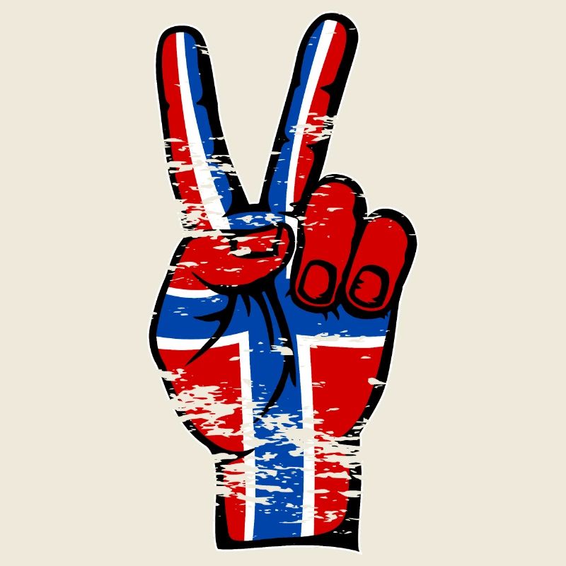 Drapeau de la Norvège Paix Victoire Symbole utilisé