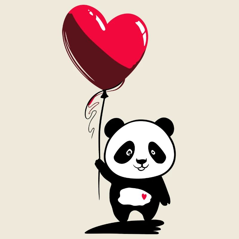 Panda Bär mit Herz Luftballon - Heartful Creatures