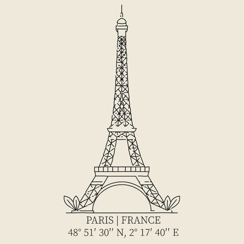 Tour Eiffel de Paris avec ses coordonnées GPS