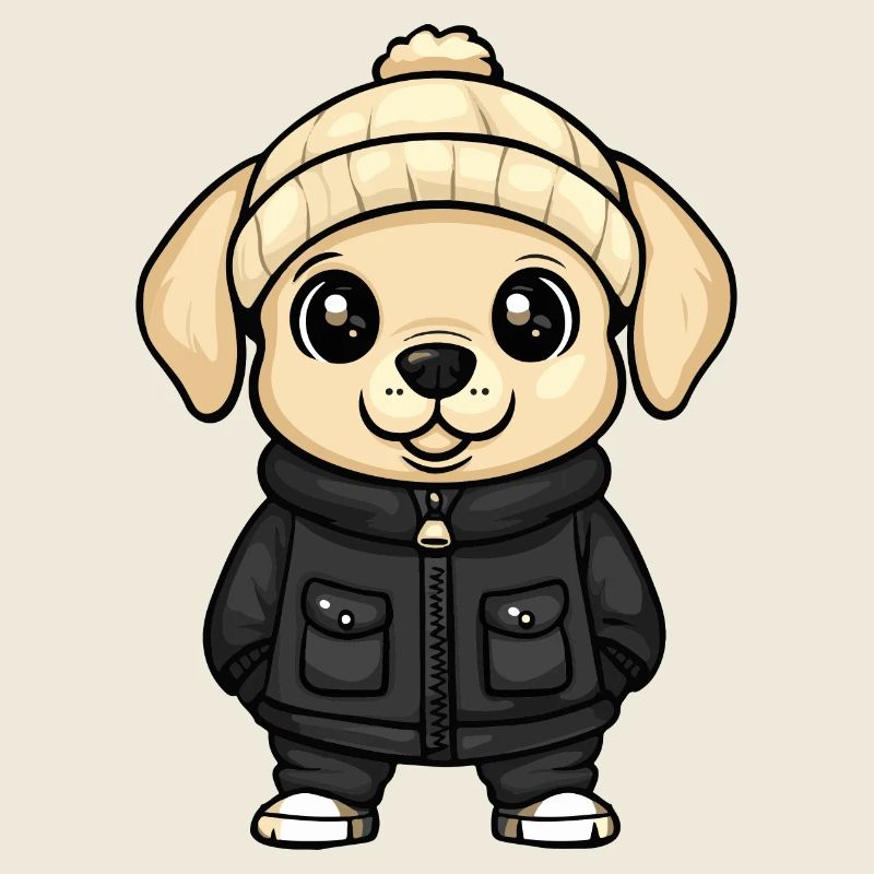 Chien Labrador Hiver
