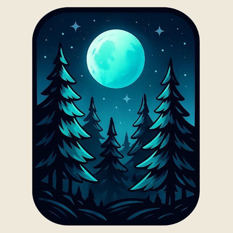 Pins au clair de lune