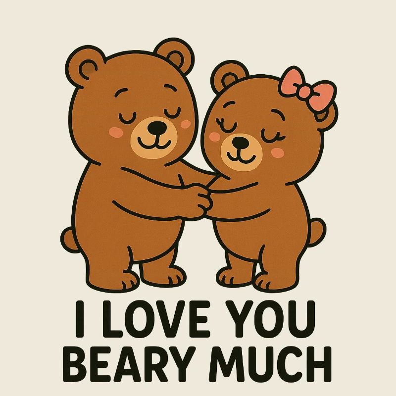 Illustration d’ours aimant avec des coeurs