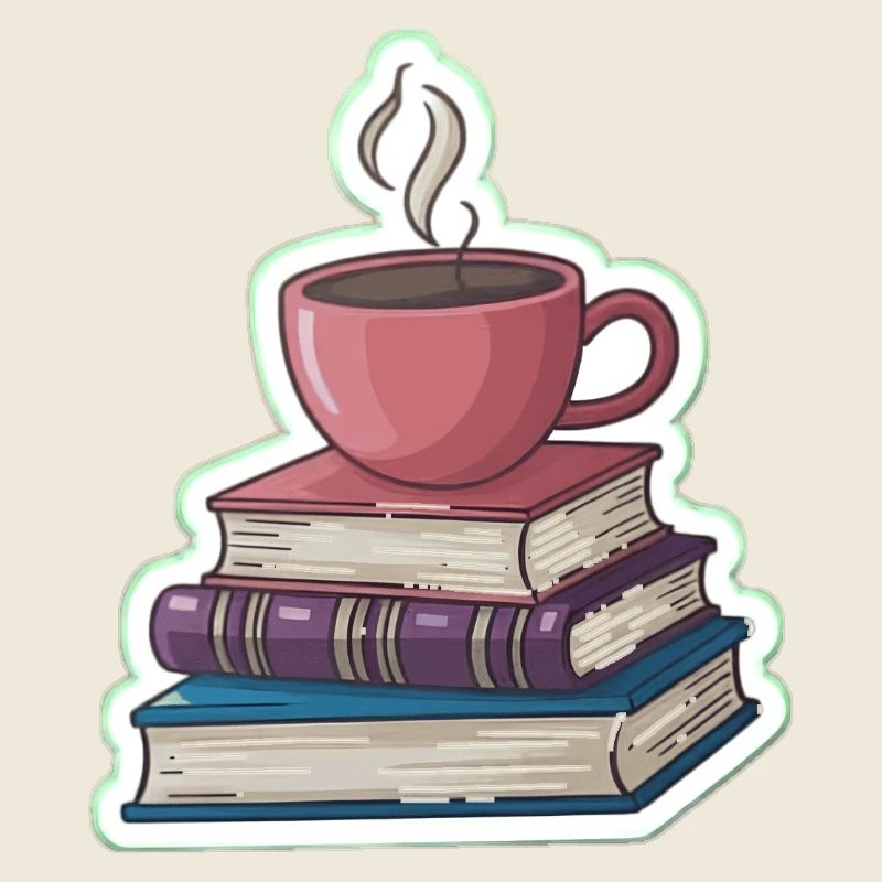 Kaffee und Bücherstapel