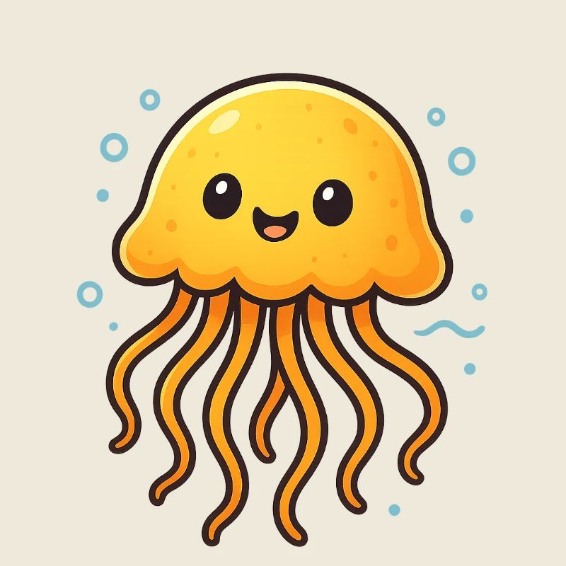 Illustration de méduse mignonne