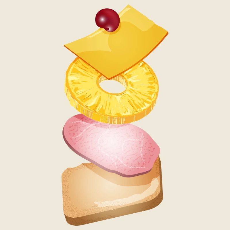 Pineapple,cheese,ham and toast bread -Toast Hawaii