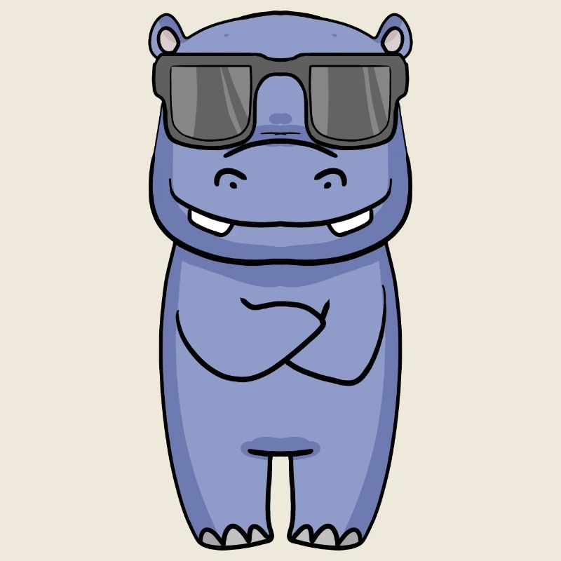 cooles Nilpferd mit Sonnenbrille