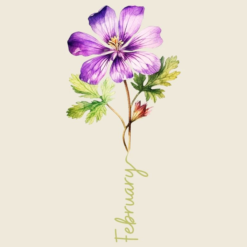 Illustration détaillée de la fleur de février