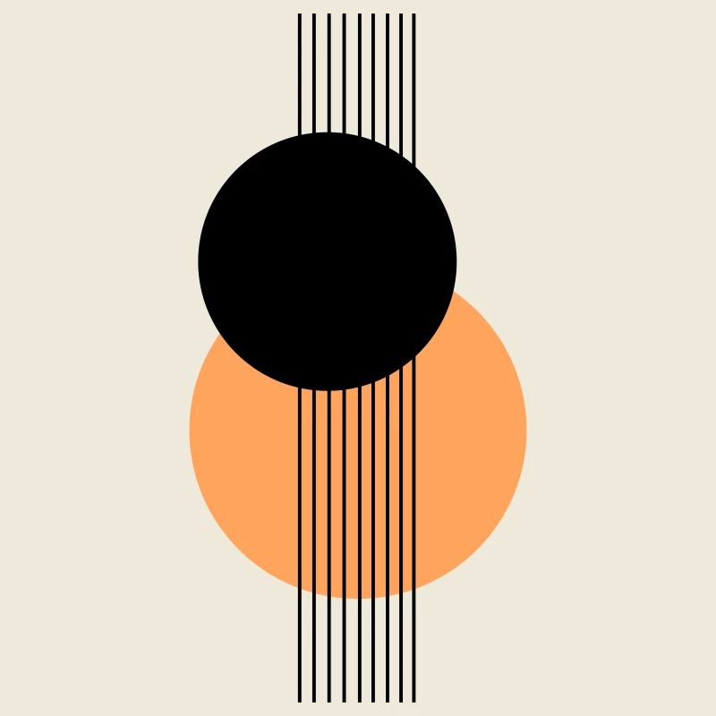 Abstract Geometric Design Orange Black